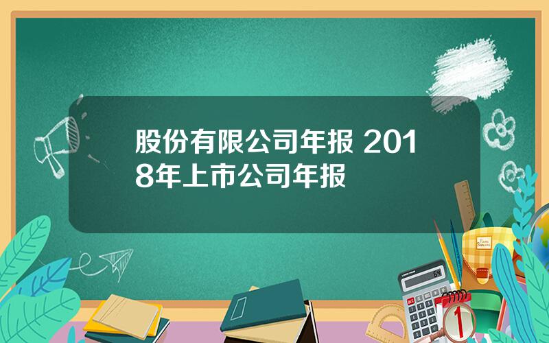 股份有限公司年报 2018年上市公司年报